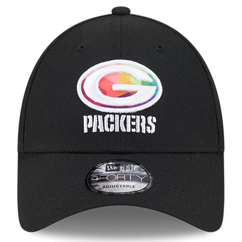 Green Bay Packers Men's Black 2023 Crucial Catch 9FORTY Adjustable Hat