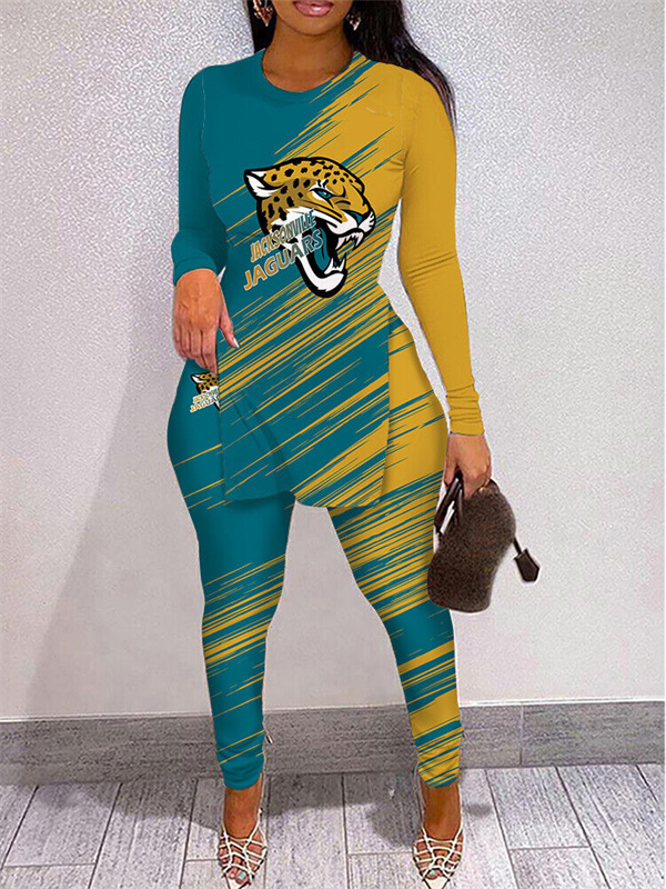 Jacksonville Jaguars Limited Edition High Slit Shirts And Leggings Two-Piece Suits