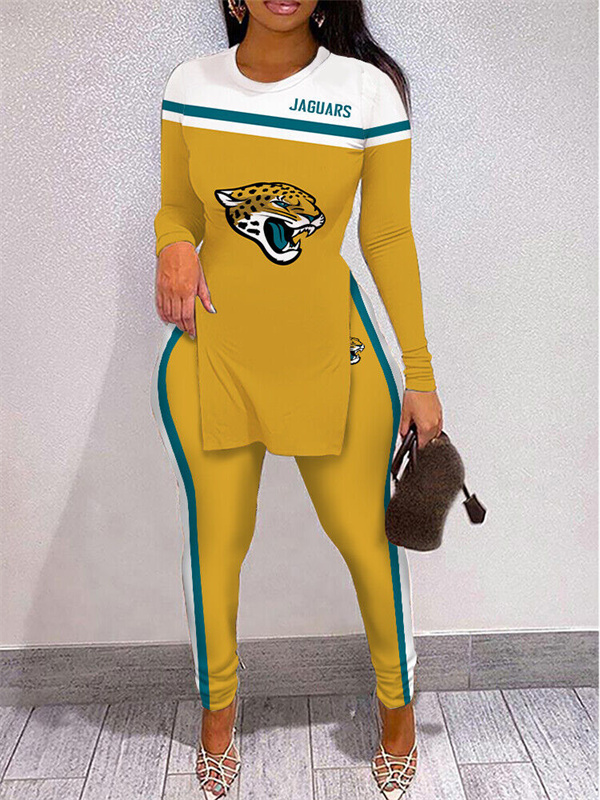 Jacksonville Jaguars Limited Edition High Slit Shirts And Leggings Two-Piece Suits