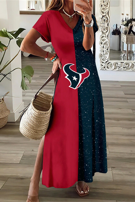 V-Neck Sexy Side Slit Long Dress