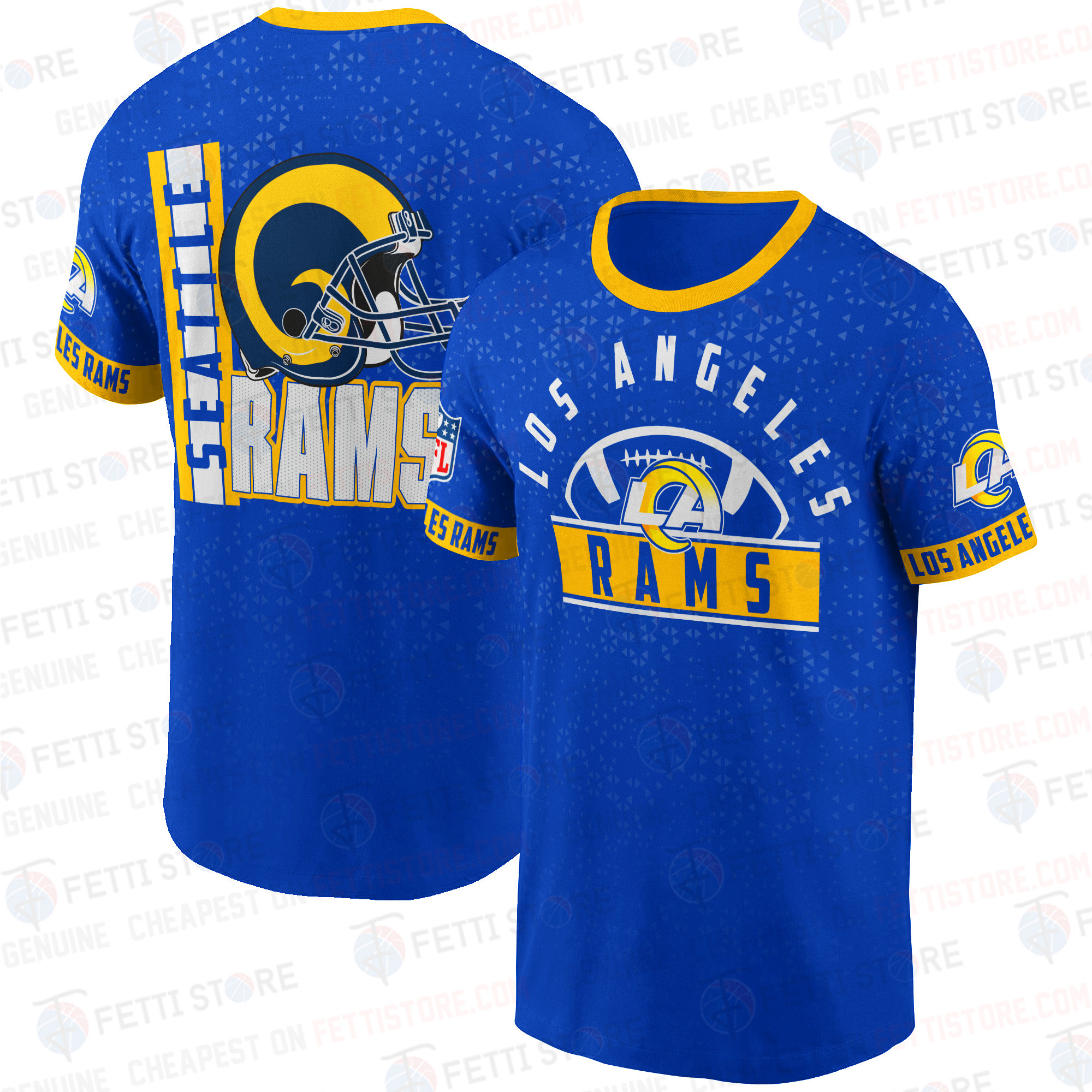 Los Angeles Rams R American Football Leauge Pattern 3D T-Shirt SH1