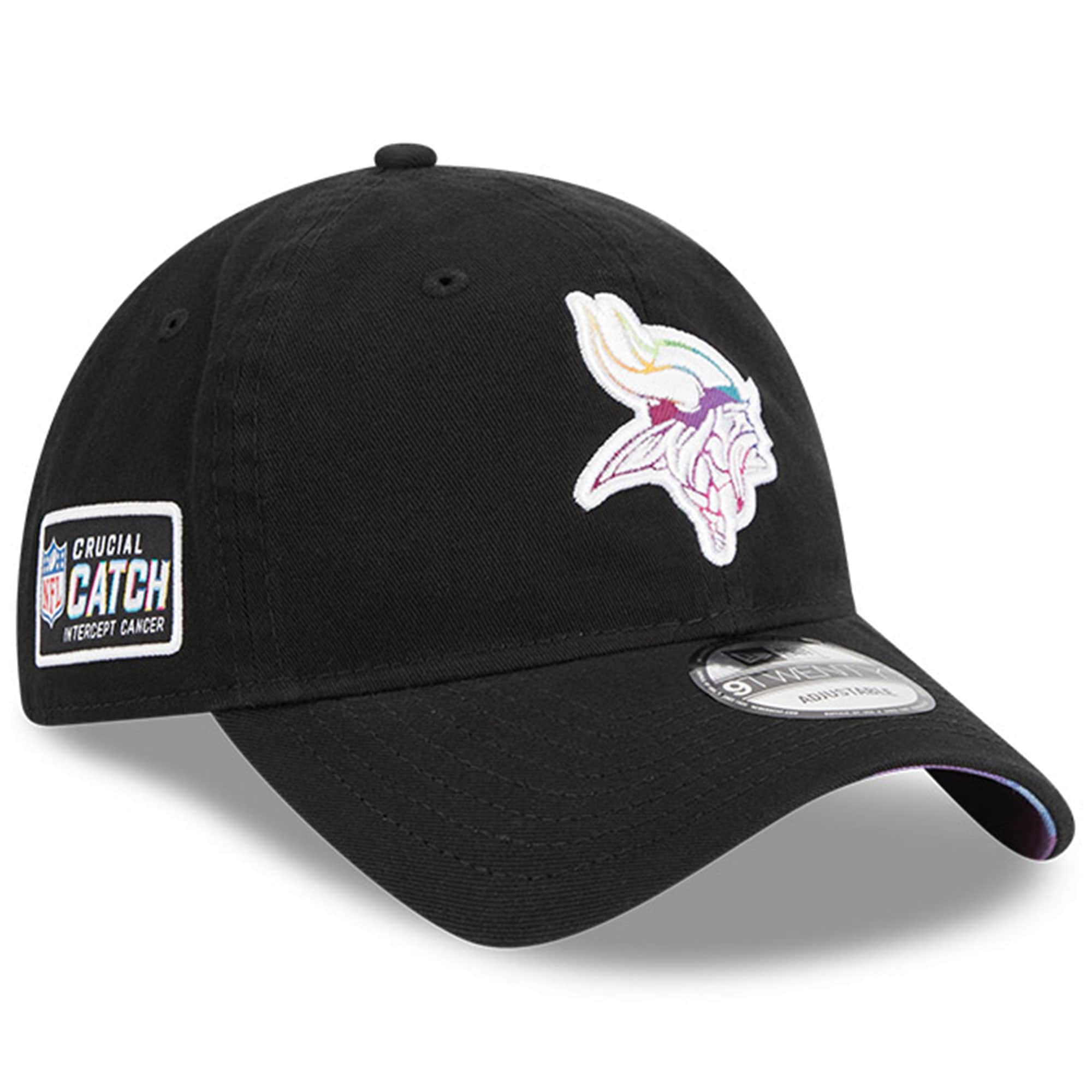 Minnesota Vikings Men's Black 2023 Crucial Catch 9TWENTY Adjustable Hat