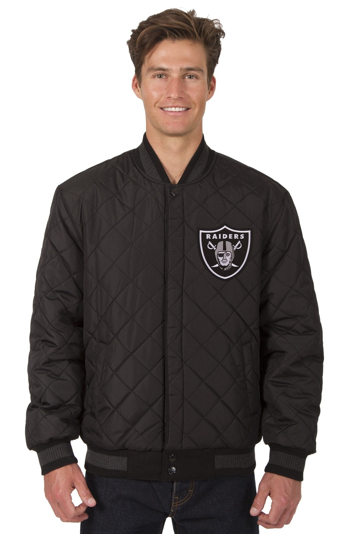Las Vegas Raiders Reversible Wool and Leather Jacket
