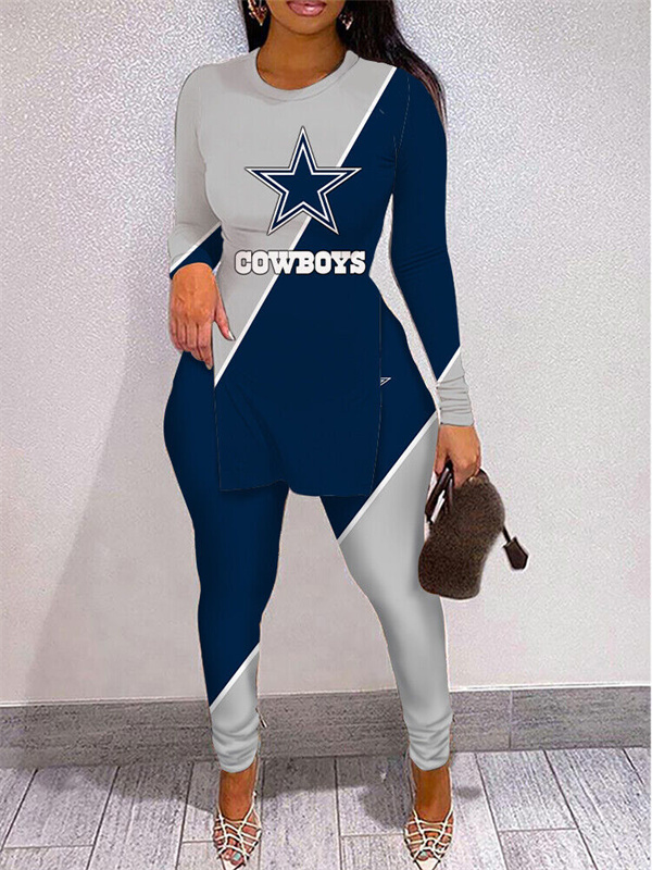 Dallas Cowboys Limited Edition High Slit Shirts And Leggings Two-Piece Suits