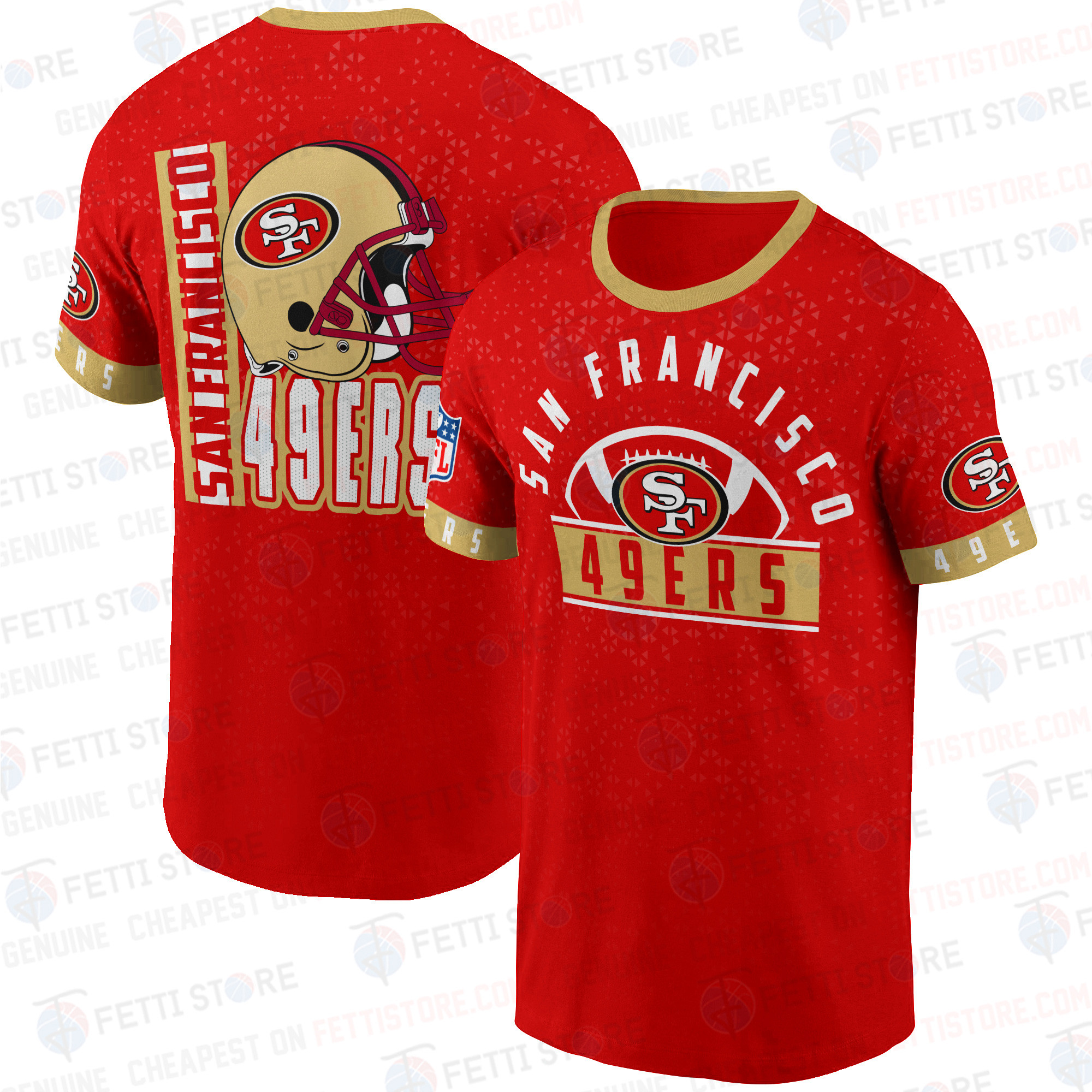 San Francisco 49ers American Football Leauge Pattern 3D T-Shirt SH1