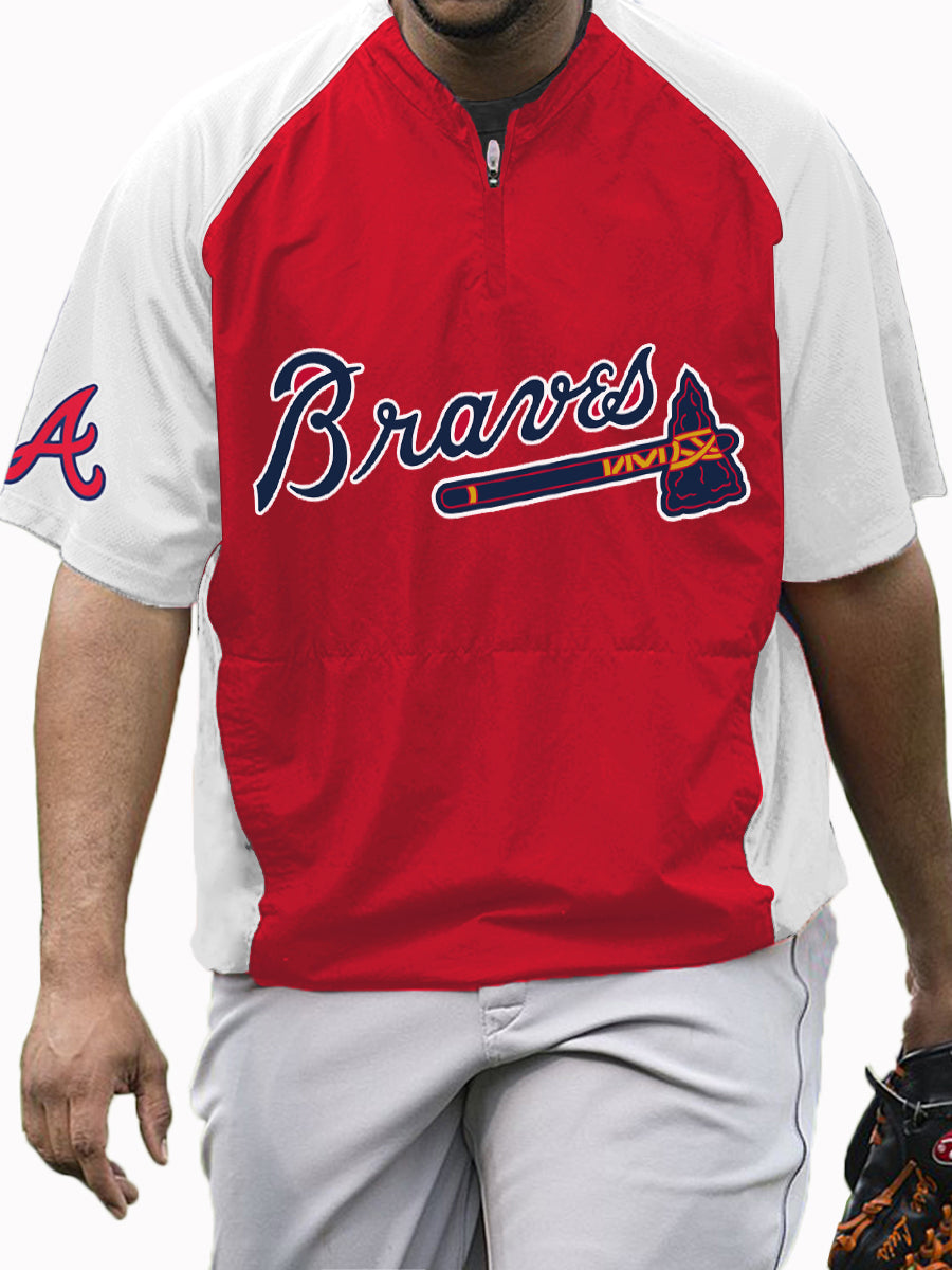 Atlanta Braves MLB Men's Raglan Short Sleeve Sports Top