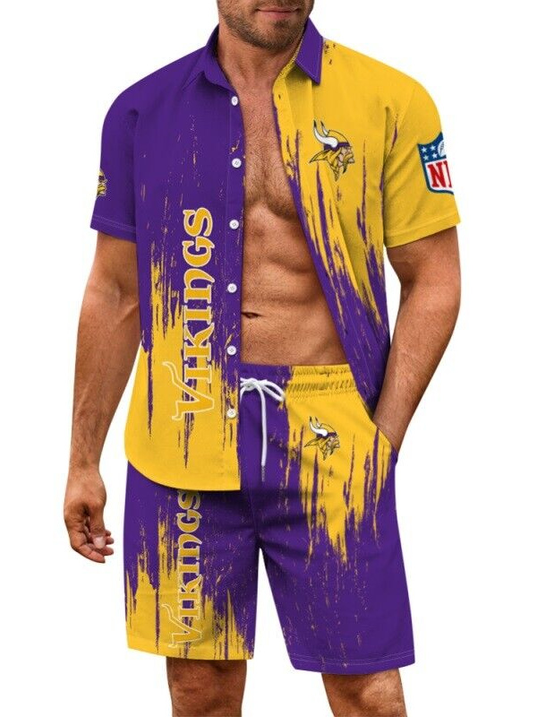 Minnesota Vikings Limited Edition Hawaiian Shirt And Shorts Two-Piece Suits