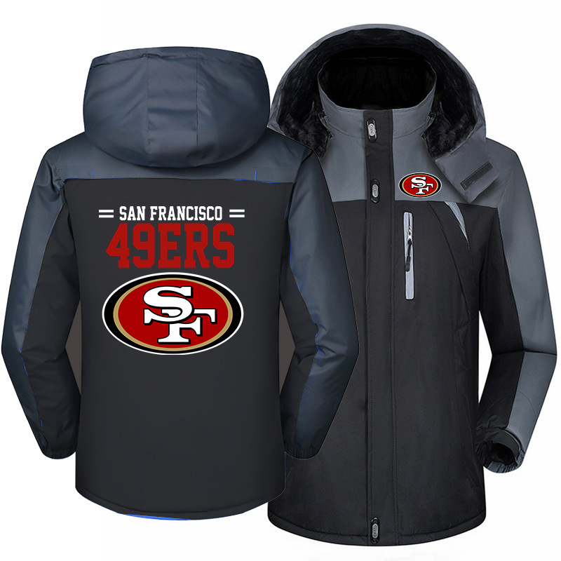 San Francisco 49ers Warm Hoodie Fleece Coat Winter Jacket Coat Ski Suit