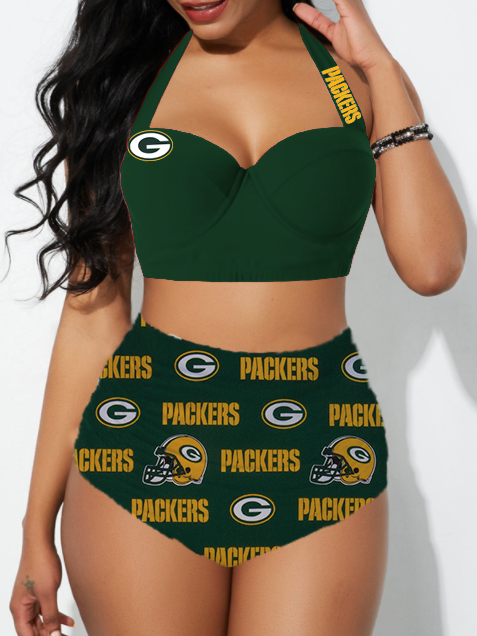 Green Bay Packers Sexy Print Bikini Swimsuit