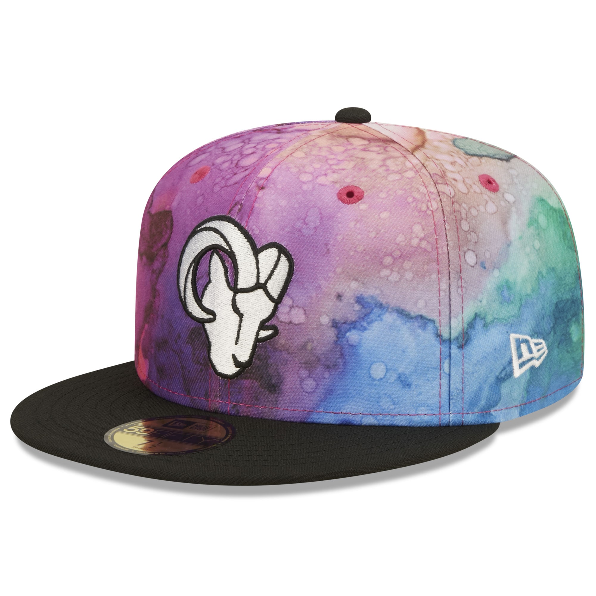 Los Angeles Rams Men's  Pink/Black 2022  Crucial Catch 59FIFTY Fitted Hat