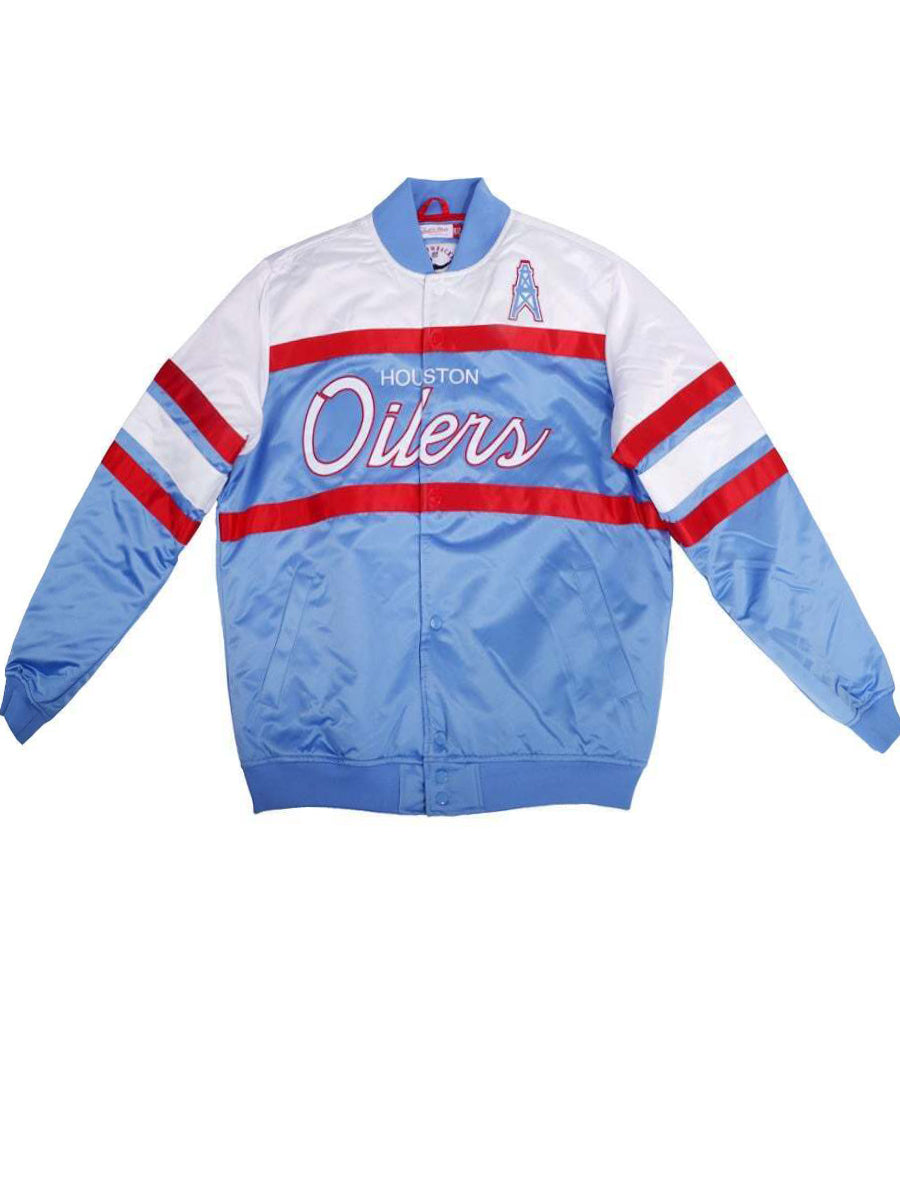 Houston Texans Houston Oilers Special Script Heavyweight Satin Jacket