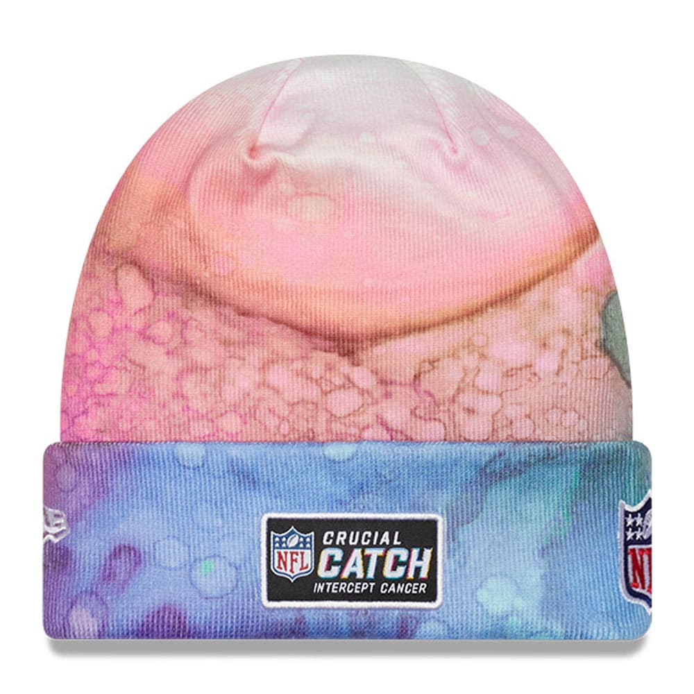 New England Patriots Men's Pink 2022 Crucial Catch Knit Hat