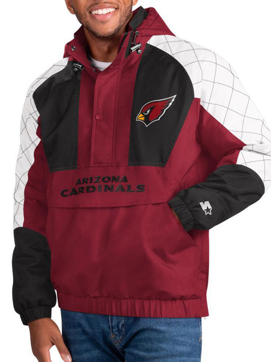 Arizona Cardinals Check Half-Snap Pullover Jacket