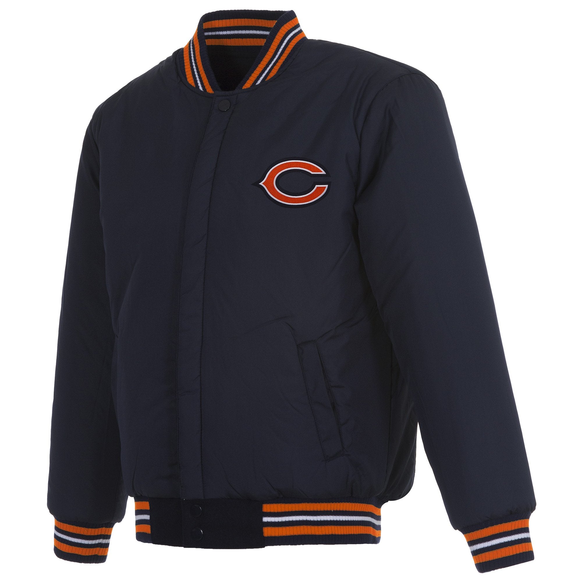 CHICAGO BEARS REVERSIBLE WOOL JACKET - NAVY