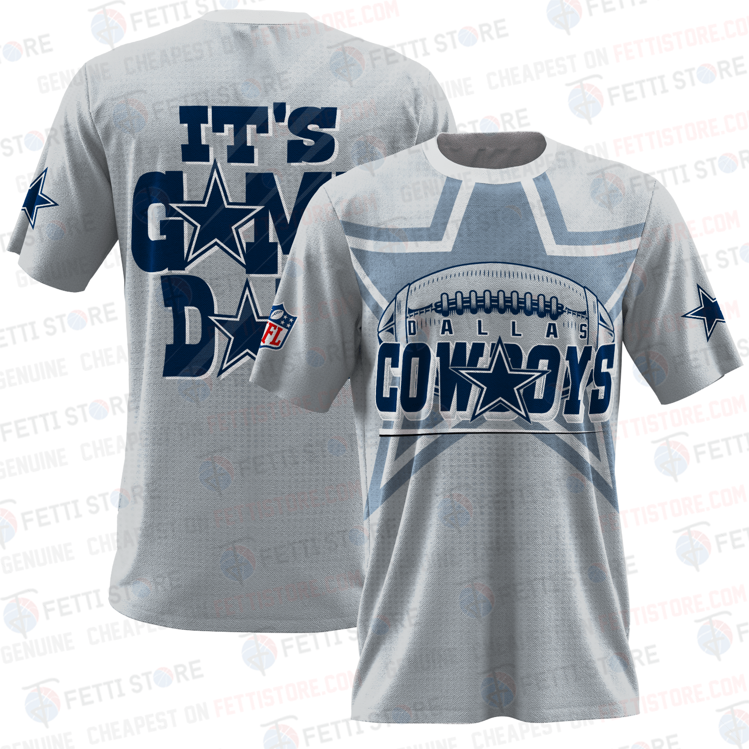Dallas Cowboys American Football Pattern 3D T-Shirt