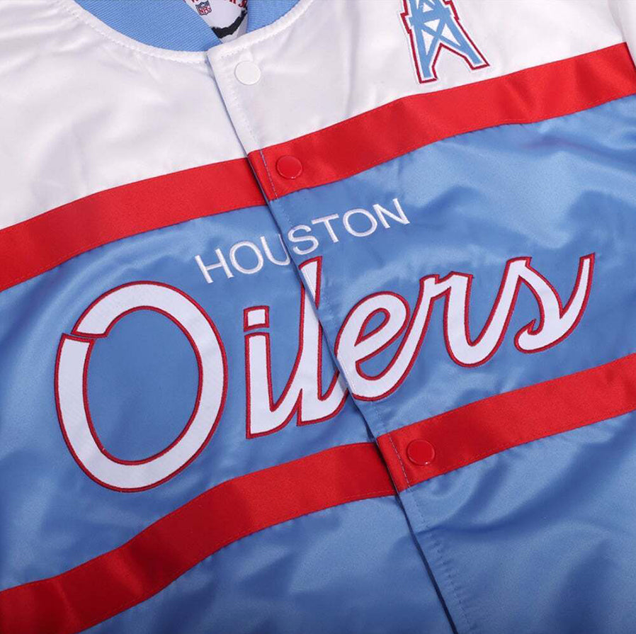 Houston Texans Houston Oilers Special Script Heavyweight Satin Jacket