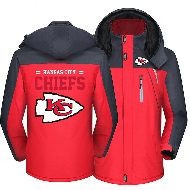 Kansas City Chiefs Warm Hoodie Fleece Coat Winter Jacket Coat Ski Suit