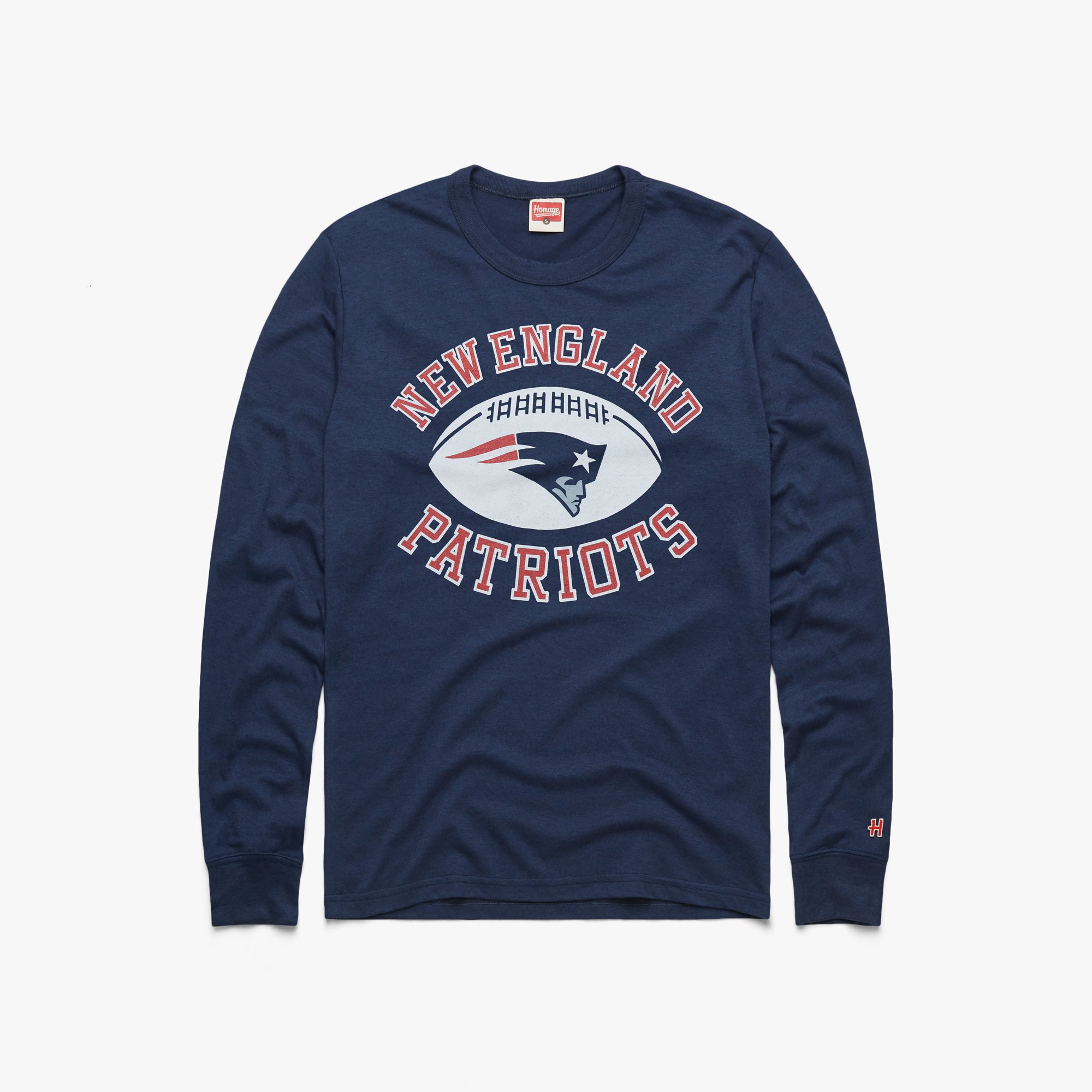 New England Patriots NE Pigskin Long Sleeve Tee