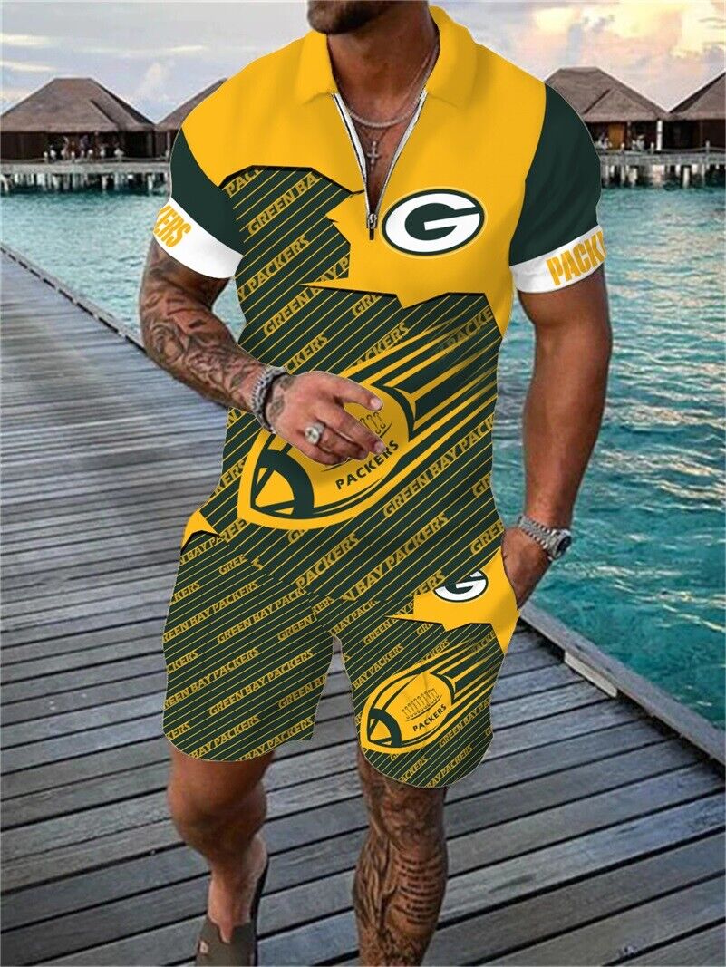 Green Bay Packers Limited Edition Polo Shirt And Shorts Two-Piece Suits
