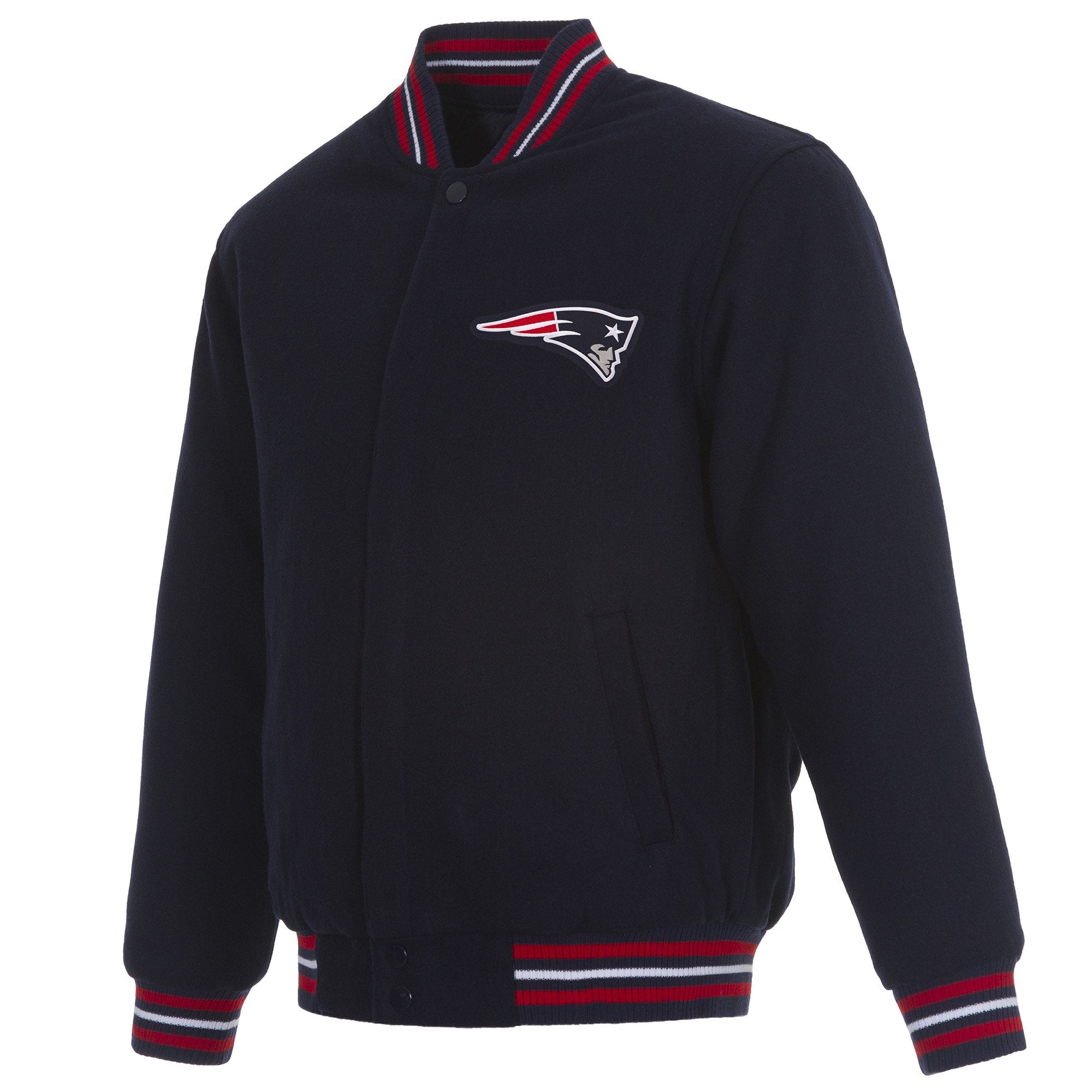 NEW ENGLAND PATRIOTS REVERSIBLE WOOL JACKET - NAVY