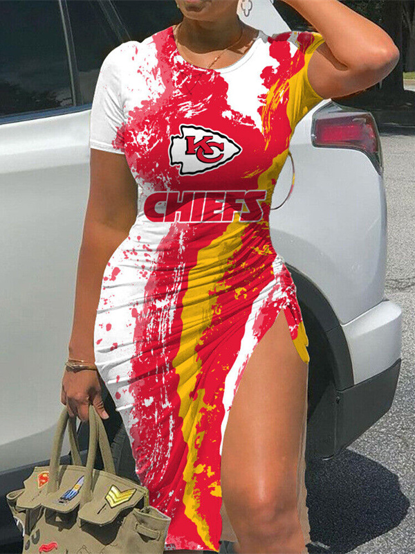Kansas City Chiefs Women's Slit Bodycon Dress