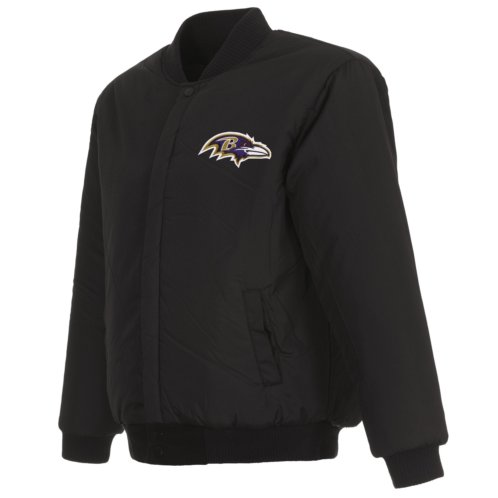 BALTIMORE RAVENS REVERSIBLE WOOL JACKET - BLACK