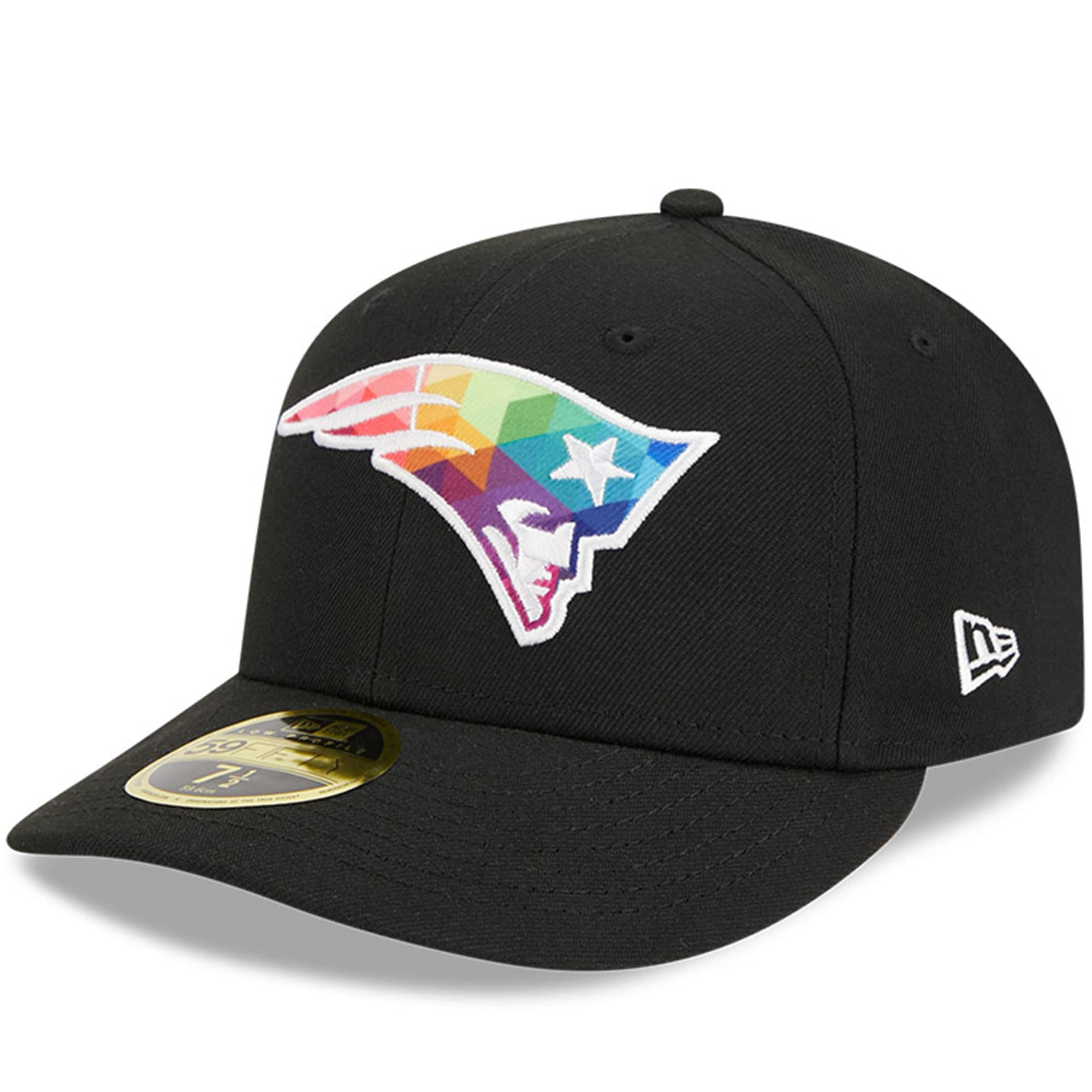 New England Patriots Men's Black 2023 Crucial Catch Low Profile 59FIFTY Fitted Hat