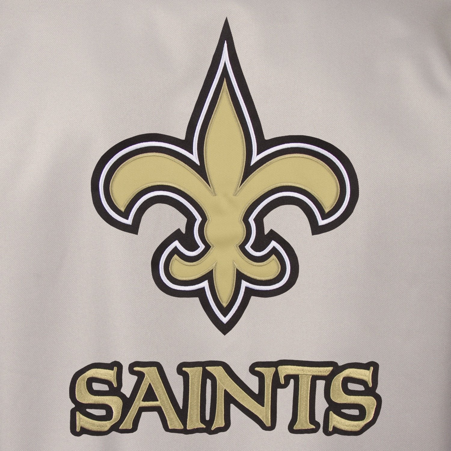 NEW ORLEANS SAINTS POLY TWILL VARSITY JACKET - GRAY/BLACK