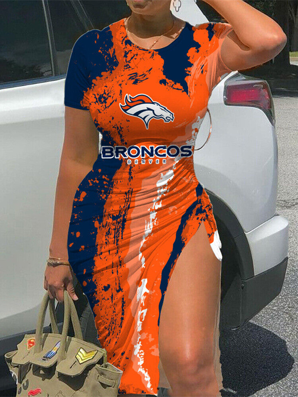 Denver Broncos Women's Slit Bodycon Dress