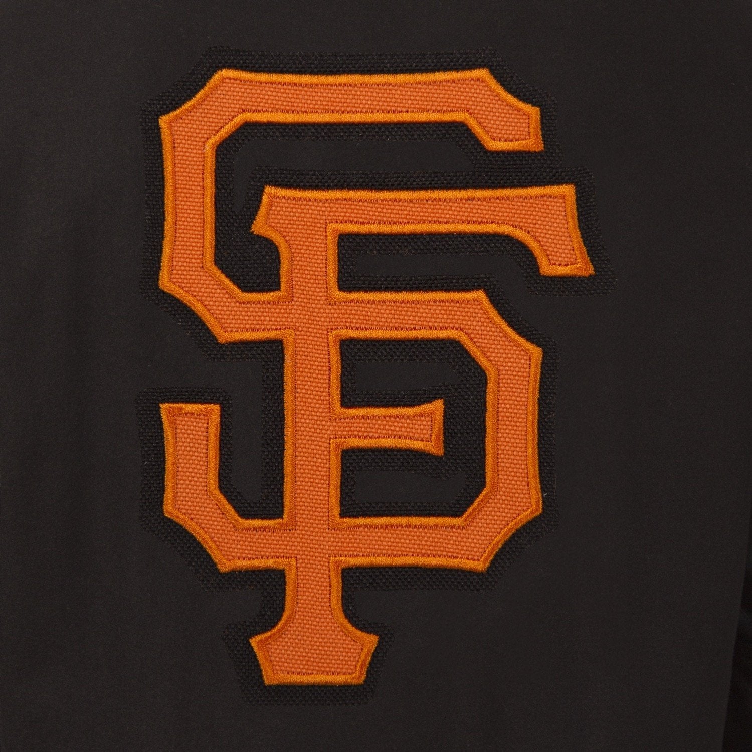 SAN FRANCISCO GIANTS WOOL & LEATHER REVERSIBLE JACKET W/ EMBROIDERED LOGOS - BLACK