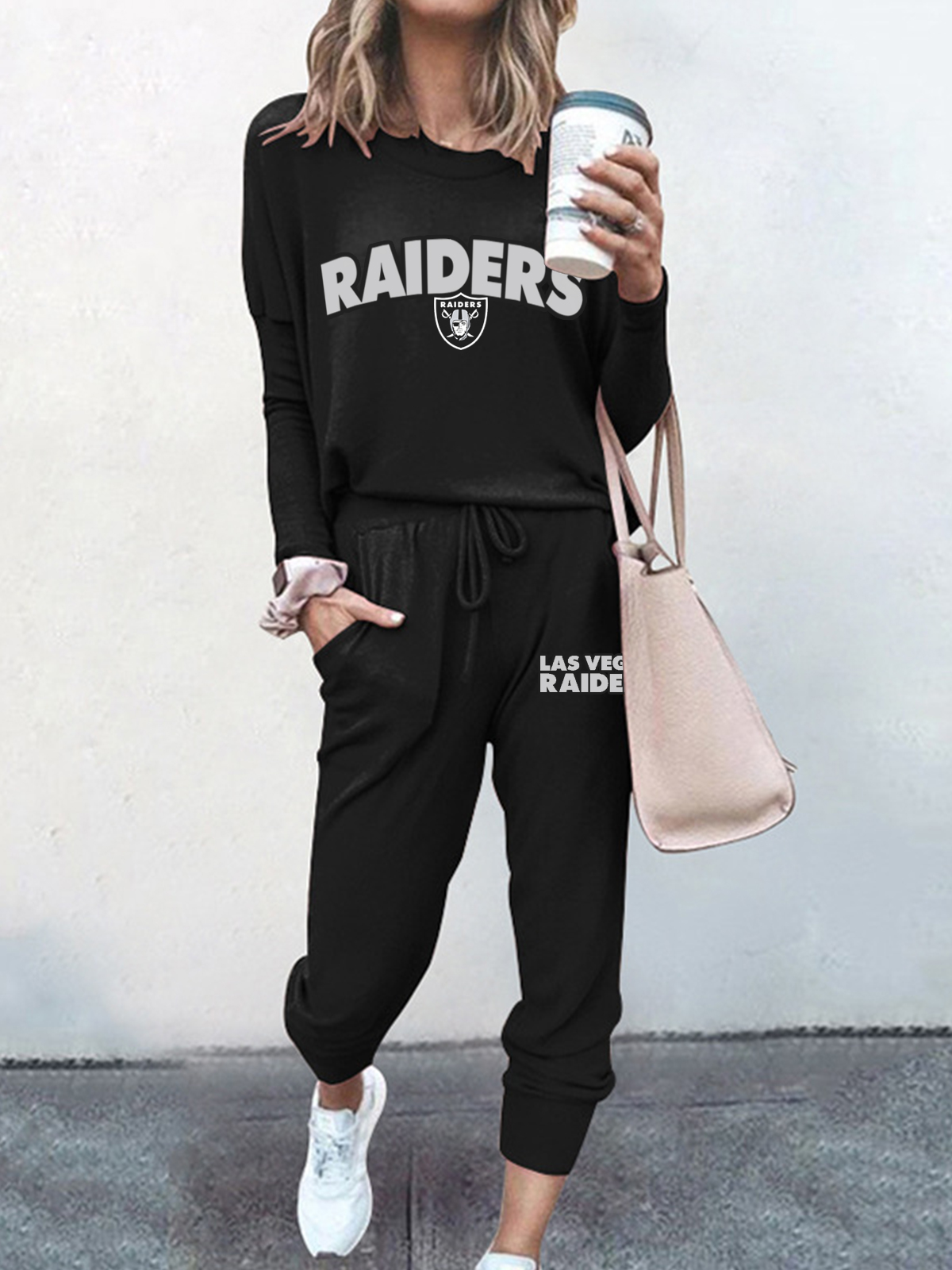Las Vegas Raiders Fashion Long Sleeve Casual Two Piece Suit