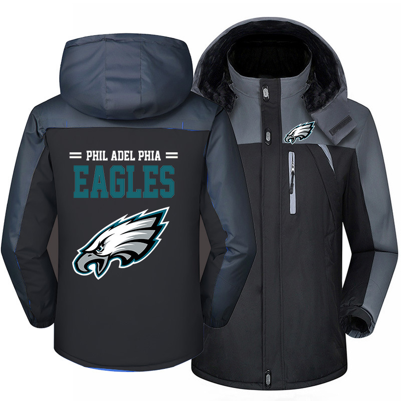 Philadelphia Eagles Warm Hoodie Fleece Coat Winter Jacket Coat Ski Suit