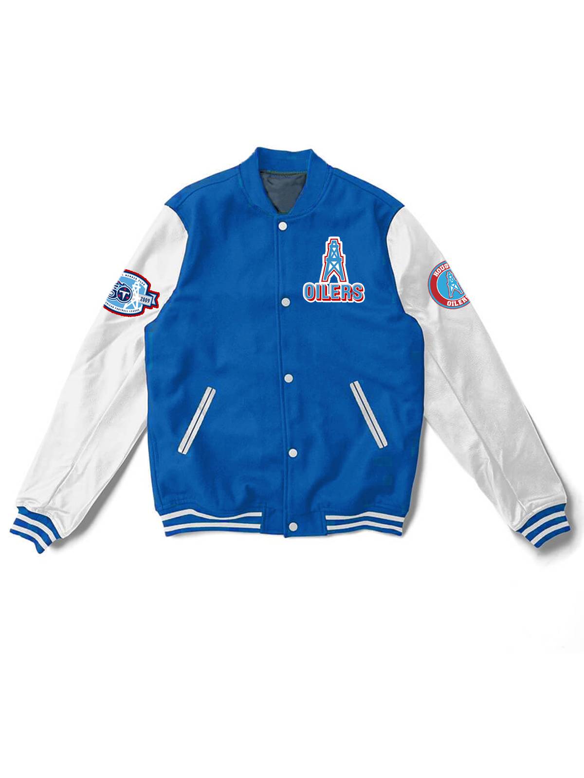 Oilers Fashion Printed Varsity Jacket