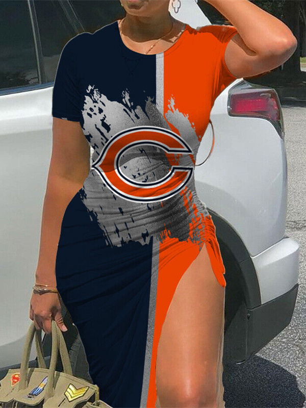 Chicago Bears Women's Slit Bodycon Dress