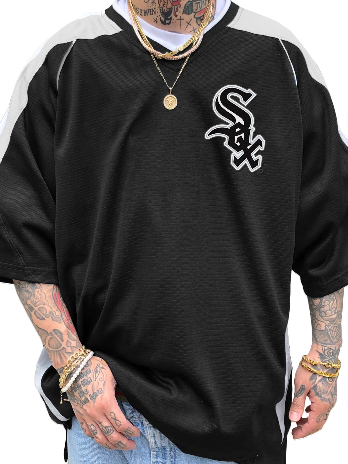 Chicago White Sox Short Sleeve V-Neck Jersey Shirt
