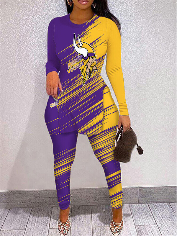 Minnesota Vikings Limited Edition High Slit Shirts And Leggings Two-Piece Suits