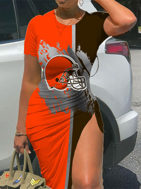 Cleveland Browns Women's Slit Bodycon Dress