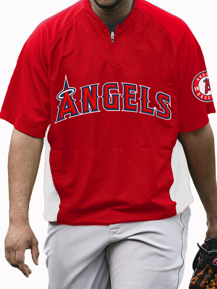 Los Angeles Angels MLB Men's Raglan Short Sleeve Sports Top