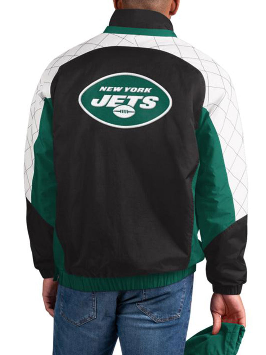 New York Jets Check Half-Snap Pullover Jacket