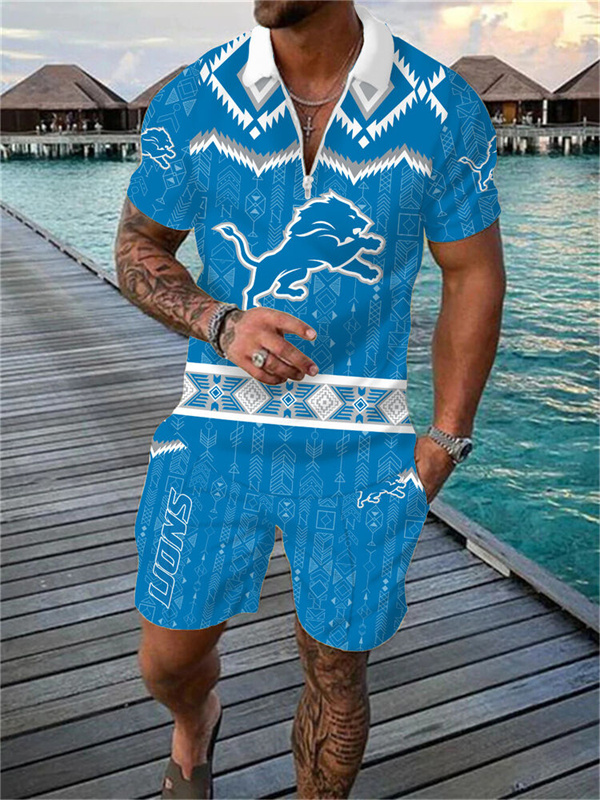 Detroit Lions Limited Edition Polo Shirt And Shorts Two-Piece Suits