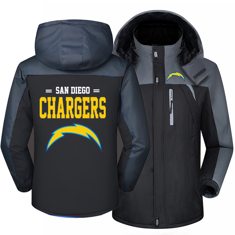 Los Angeles Chargers Warm Hoodie Fleece Coat Winter Jacket Coat Ski Suit