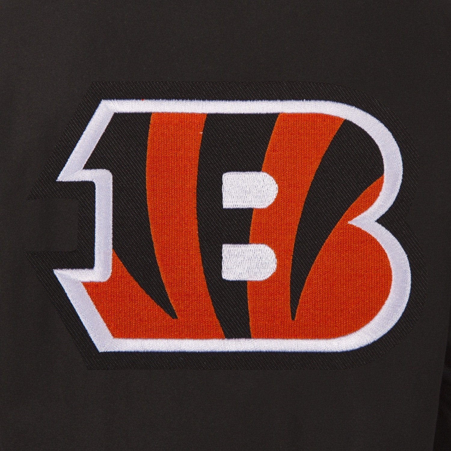 CINCINNATI BENGALS WOOL & LEATHER REVERSIBLE JACKET W/ EMBROIDERED LOGOS - BLACK