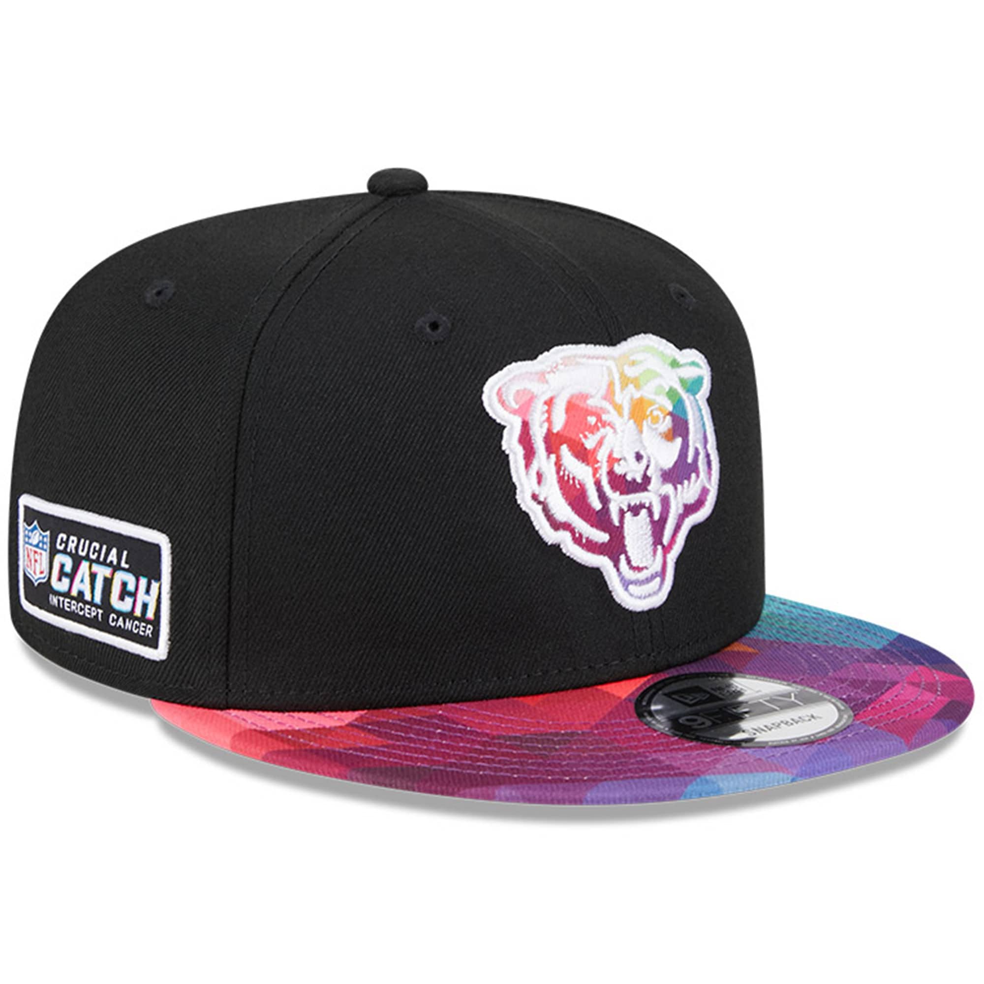 Chicago Bears Youth   Black 2023  Crucial Catch 9FIFTY Snapback Hat