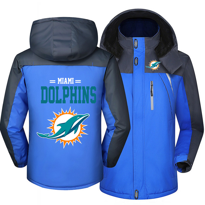 Miami Dolphins Warm Hoodie Fleece Coat Winter Jacket Coat Ski Suit