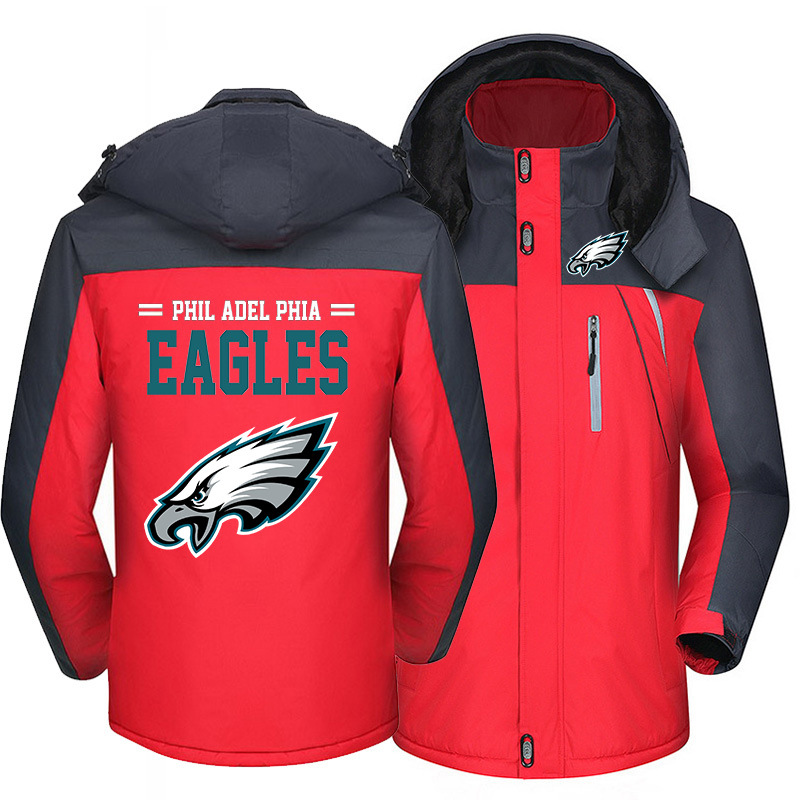Philadelphia Eagles Warm Hoodie Fleece Coat Winter Jacket Coat Ski Suit