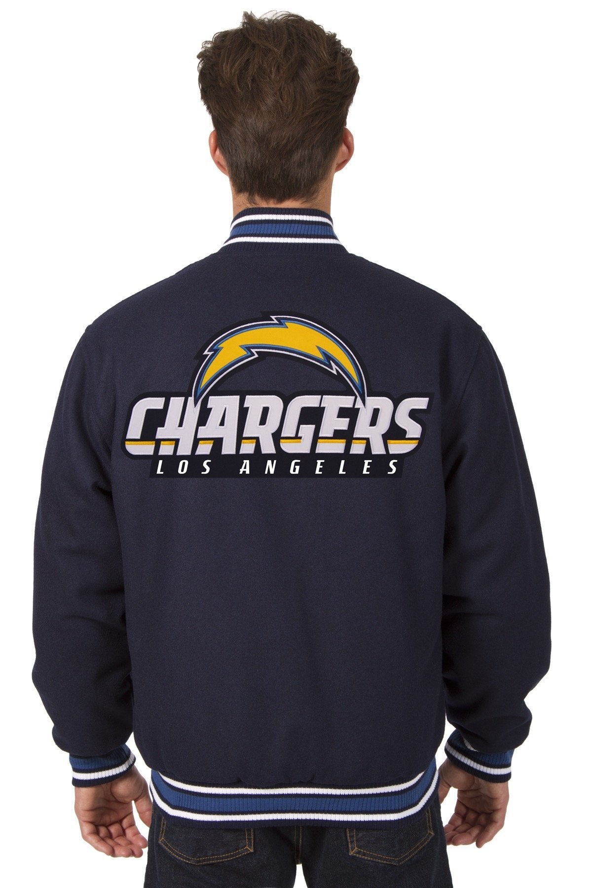 Los Angeles Chargers All-Wool Reversible Jacket (Front and Back Logos)