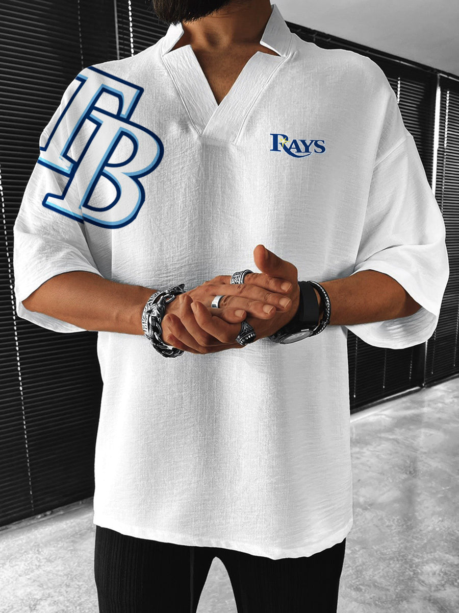 Tampa Bay Rays MLB Men's Comfortable V-Neck Short Sleeve Top