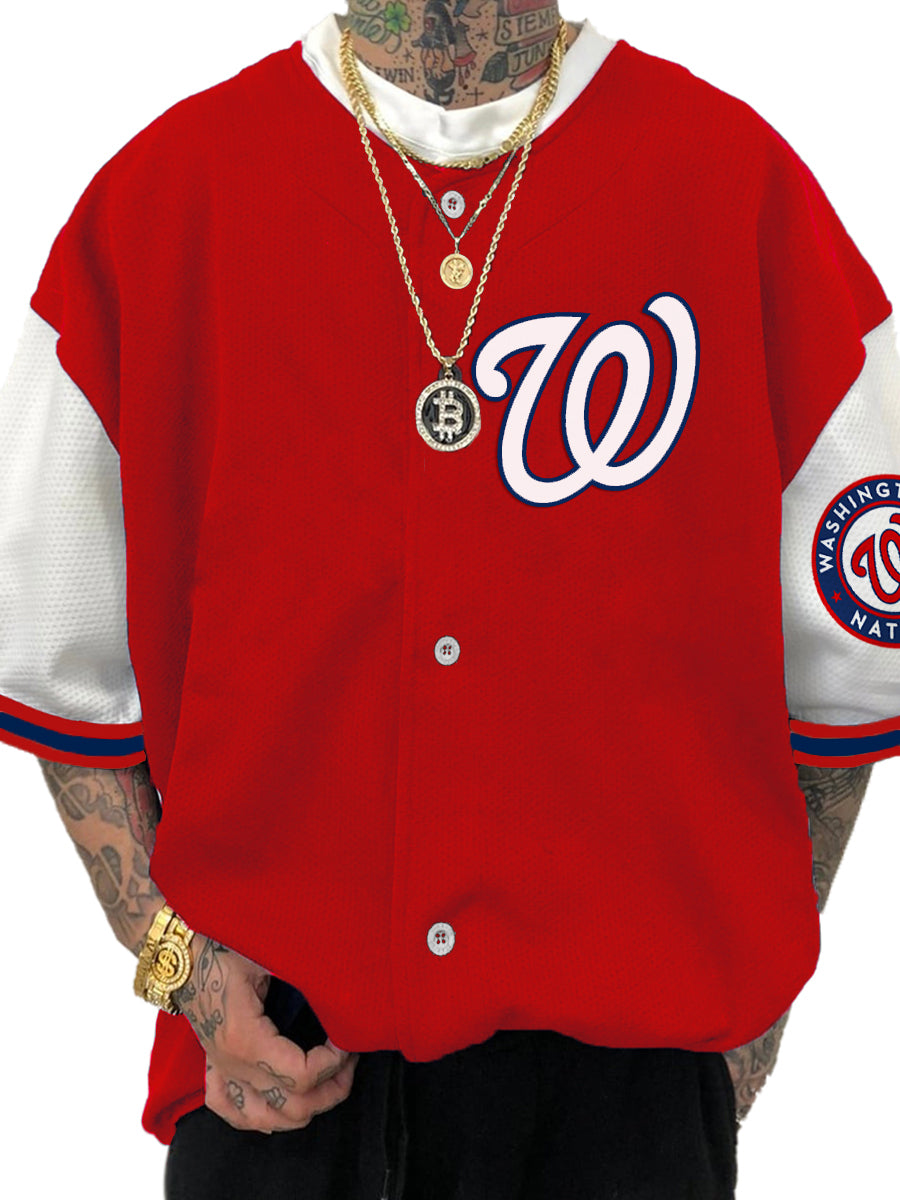Washington Nationals Fashion Men's Fashion Short Sleeve Jersey