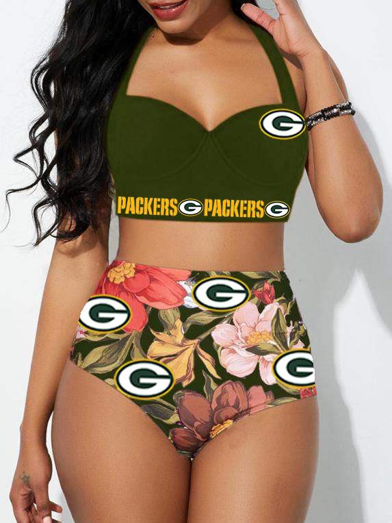 Green Bay Packers Sexy Print Bikini Swimsuit