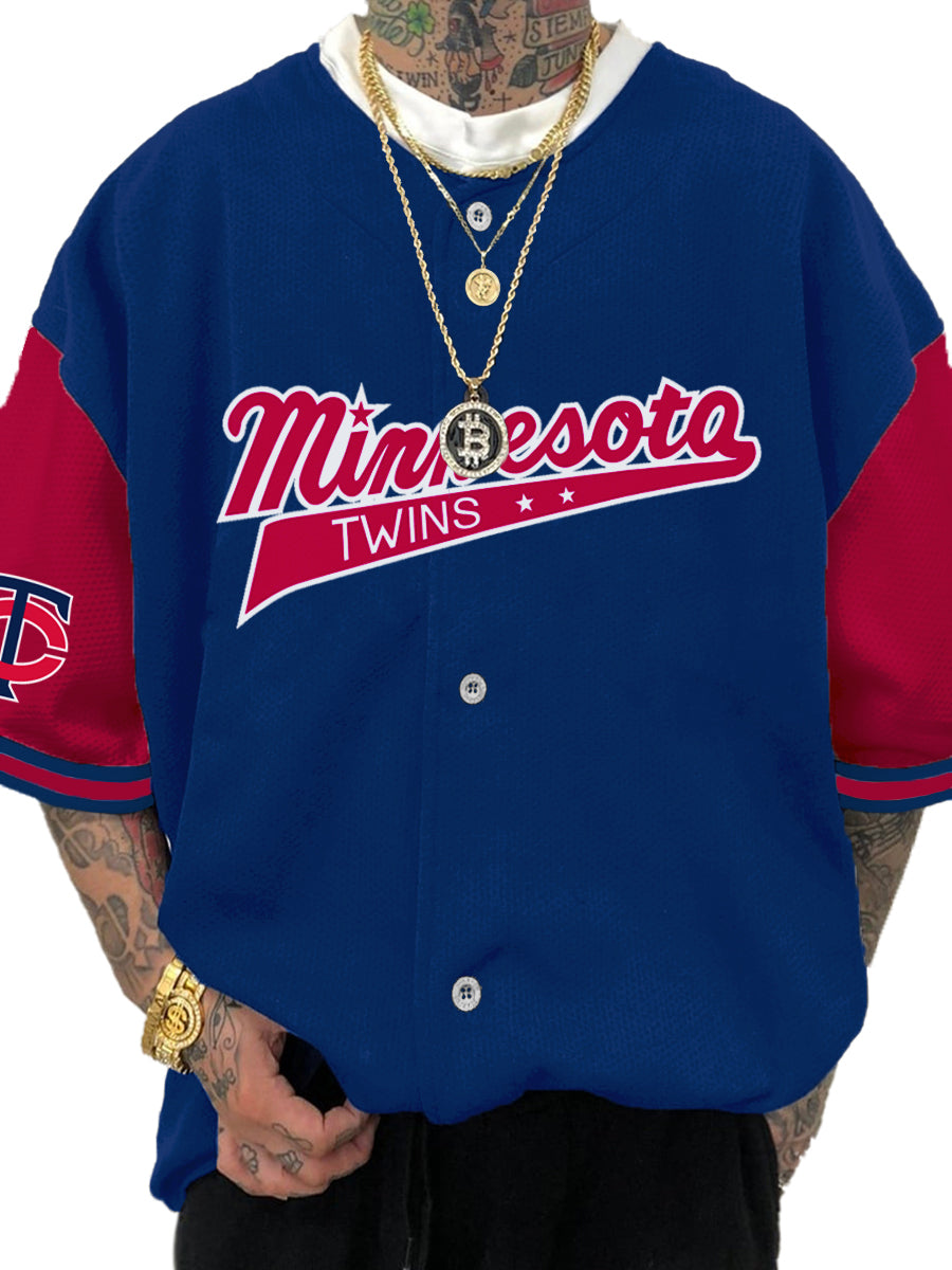 Minnesota Twins Fashion Men's Fashion Short Sleeve Jersey